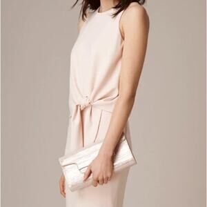 LK Bennett Blush Midi Dress with Knot Detail